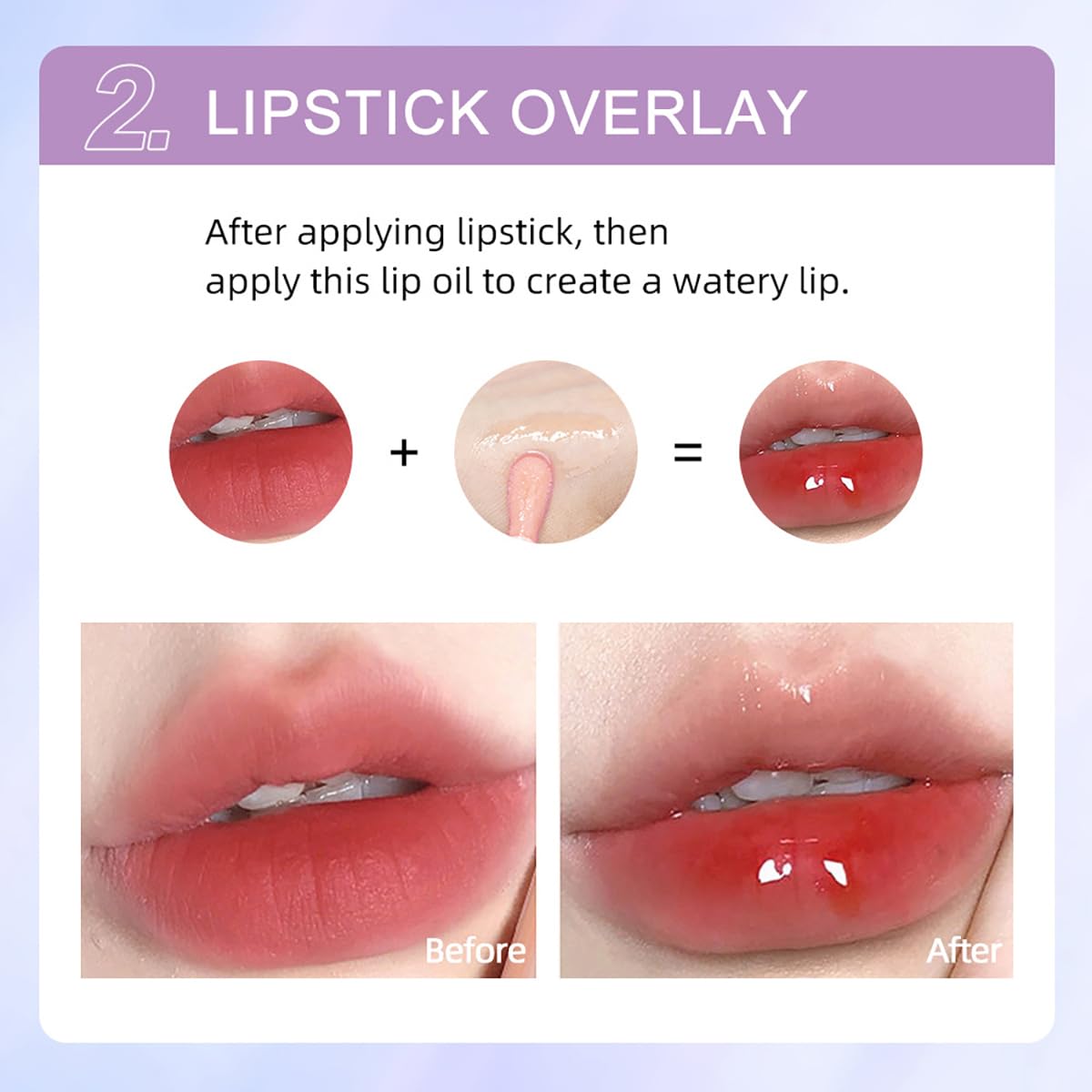 2Pcs Crystal Jelly Moisturizing Lip Oil Hydrating Lip Gloss Set, Non-sticky Fresh Texture Nourishing Plumping Lip Oil Long Lasting Lip Care Tools