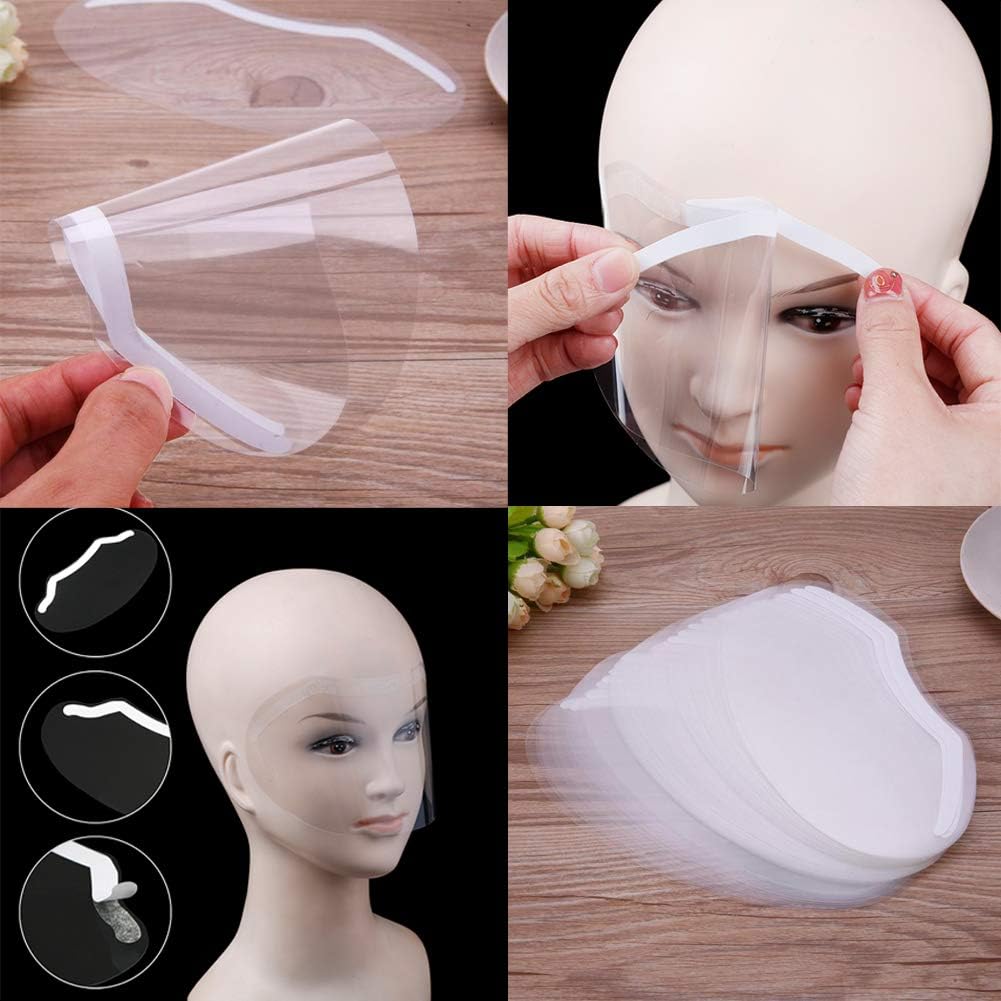 EBANKU 50 Pcs Microblading Shower Face Shields Visors, Disposable Face Shields Masks Makeup Eye Shield for Hairspray Salon Supplies and Eyelash Extensions Eye Eyelid Surgery Aftercare