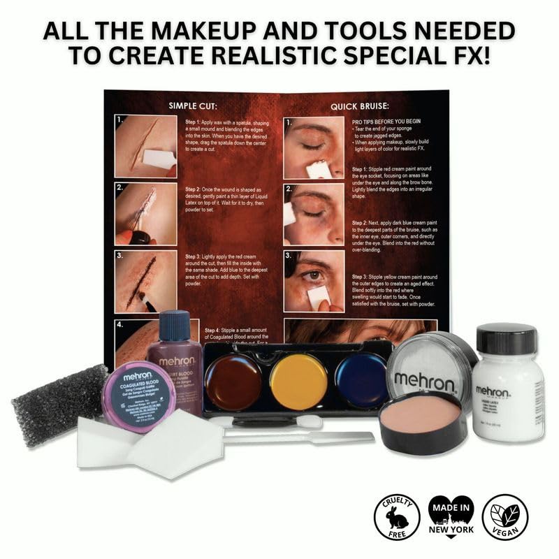 Mehron Special FX Mini-Pro Makeup Kit | Professional SFX Makeup for Halloween, Cosplay, Stage & Film | Made in USA | Complete Kit with Tools & Instructions