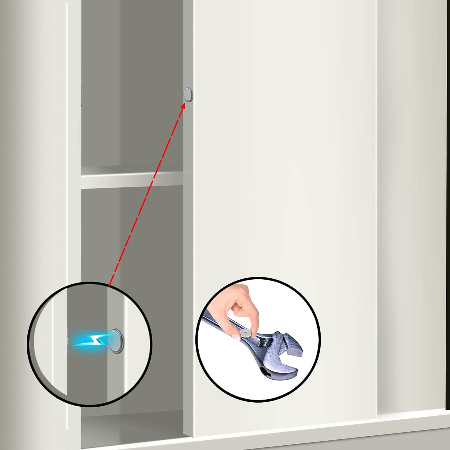 Mousike Magnetic Door Catch Ultra Thin Cabinet Magnets Stainless Steel Drawer Magnet Catch for Sliding Door Closure Kitchen Cabinet Cupboard Closet Closer (8Pack)