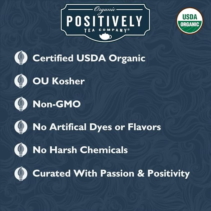 Organic Positively Tea Company, Juicy Peach Black Tea, Loose Leaf, 16 Ounce