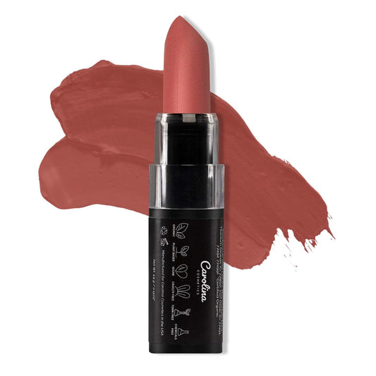 Carolina COSMETICS - Plant-Based Moisturizing Lipstick - Japa Mala Shade 0.15oz- Hydrating with Cocoa Oil, Gluten-Free, Vegan, Non-GMO, Paraben-Free - Lightweight Cream Texture