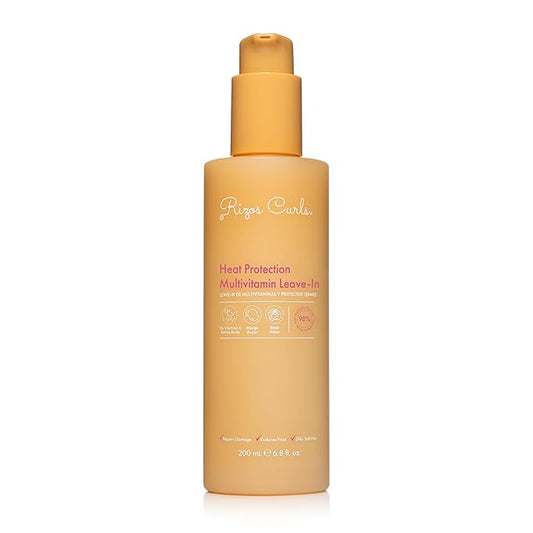 Rizos Curls Heat Protection Multivitamin Leave-In, Protects Up to 450°F, Reduces Frizz, Repairs Hair with Vitamins & Amino Acids, Adds Natural Shine