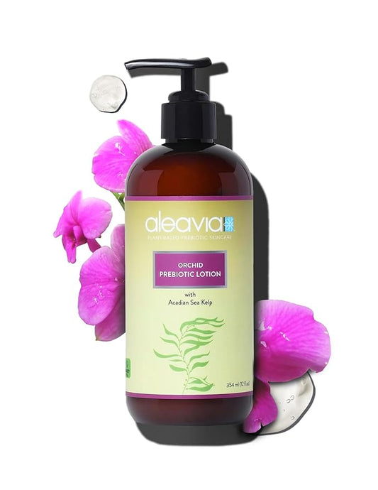 Aleavia Orchid Prebiotic Body Lotion – Lightly Scented, All-Natural Moisturizing Body Lotion with Organic Essential Oils for Soft, Smooth Skin – 12 Oz