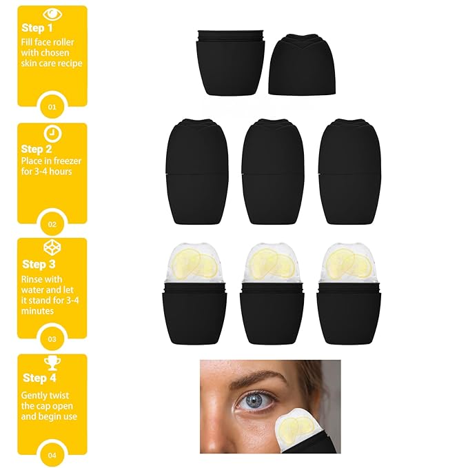 2Pack Ice Face Roller, Reclua Silicone Ice Roller for Face to Tighten and Lift skin, Face & Eye Puffiness Relief, Reusable Facial Ice Mold for Neck to Enhance Natural Glow, Skin Care for Women (2Pack)