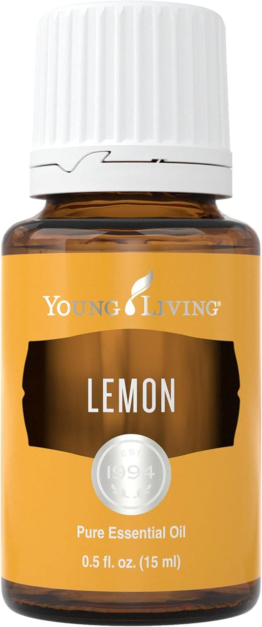 Young Living Premium Grade Lemon Essential Oil 15ml, 100% Pure & Natural Invigorating Aromatherapy Young Living Certified Energize and Refresh Mind Body and Spirit Uplifting Mood Enhancing Focus
