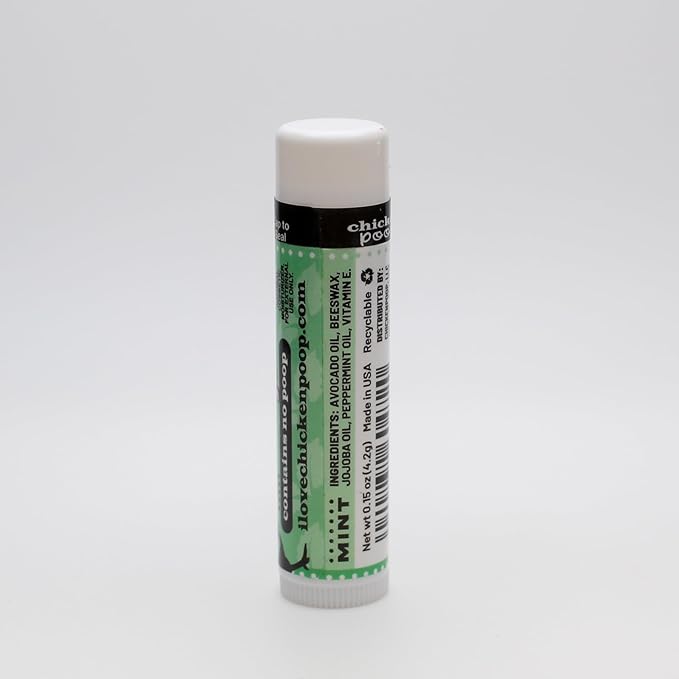 Chicken Poop Lip Balm Simone Chickenbone 100% Natural Moisturizer, Refreshing for Dry Chapped Lips, 0.15 oz, (Mint), 1 Pack