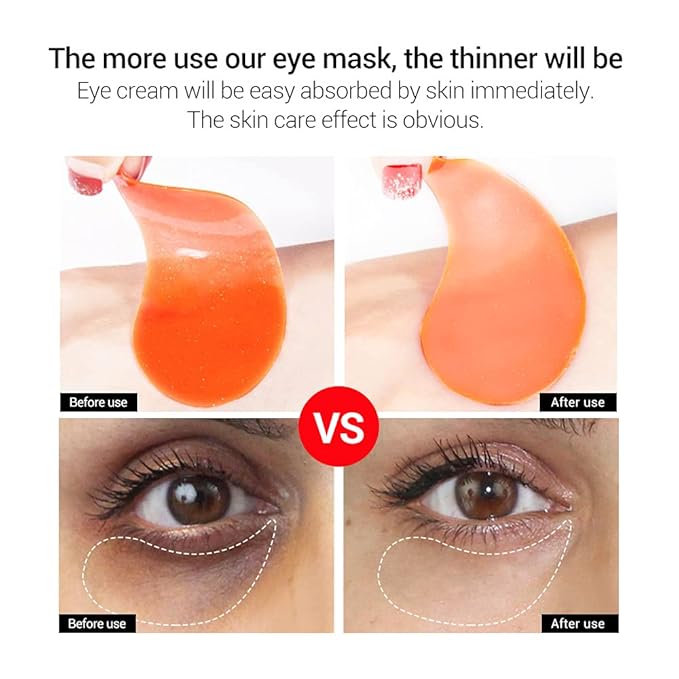 Vitamin C Under Eye Mask Patches Collagen Eye Pads - 30 Pairs, Reduce Puffiness, Dark Circles, and Wrinkles