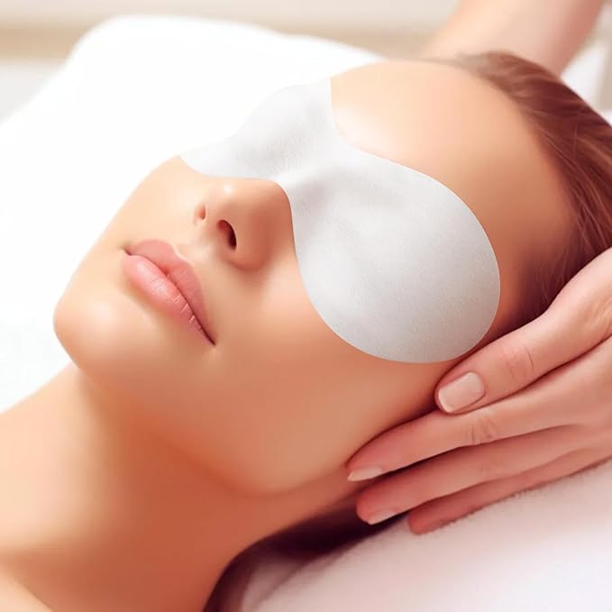 50 Sheets Disposable Eye Masks Non Woven, Cotton Paper Facial Eye Covers, DIY Clear Spa Cosmetic Paper Sheets for Skincare Wrap Moisture Retention