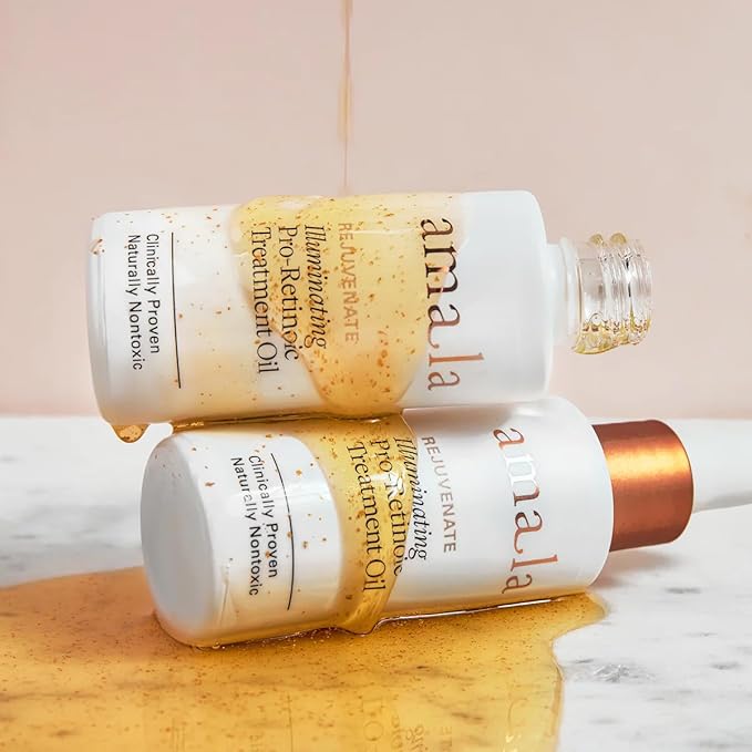Amala Illuminating Pro-Retinoic Treatment Oil - All Natural Retinol Serum Alternative - Hydrating, Anti Aging Serum Oil - Picāo Preto Extract, 23K Gold, Cacay Seed (30ml)