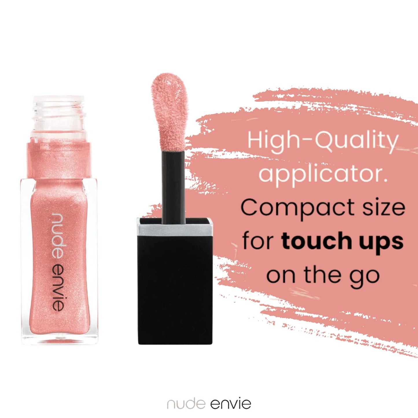 nude envie - Lip Gloss - High-Shine Finish - Moisturizing & Easy Application - Luxury Hydration - Non-Sticky Formula - With Vitamin E & Jojoba Oil - Vegan, Paraben-Free & Cruelty-Free - Affection