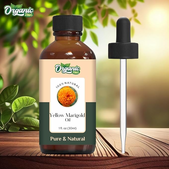 Yellow Marigold (Tagetes erecta) Oil | Pure & Natural Essential Oil for Aroma, Diffusers & Skincare- 30ml/1.01fl oz