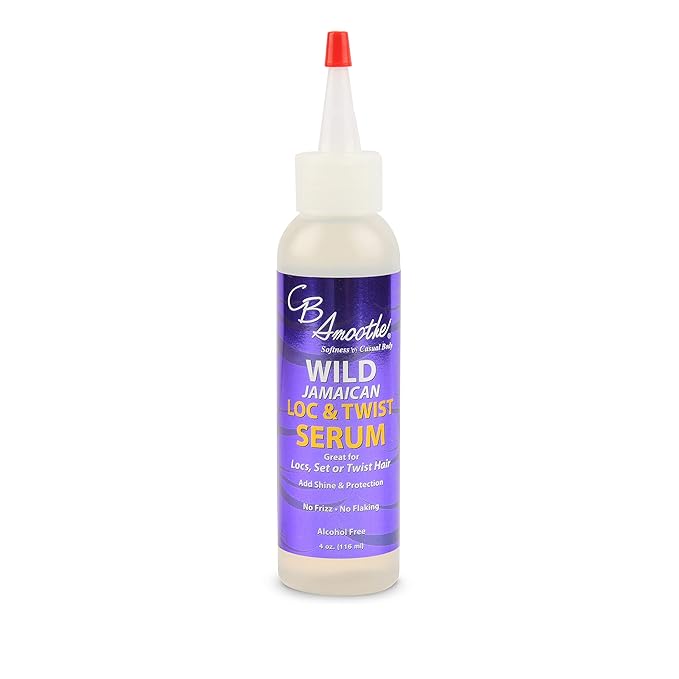 CB Smoothe Wild Jamaican Loc and Twist Serum (4 oz) - Great for Loc, Set, Twist Hair - Add Shine - Protection - No Frizz - No Flaking - Alcohol Free