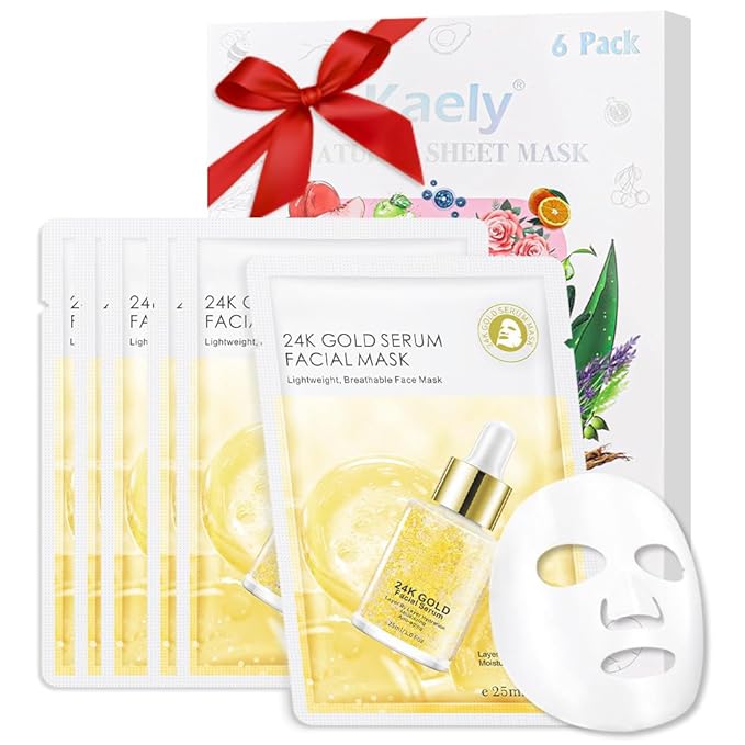 Face Sheet Mask Skincare,Hydrating Spa Face Mask For Sensitive Skin,Moisturize,Nourish for All Skin Types,Natural Skin Care Spa Face Mask for Women Men Girls,Pack of 6