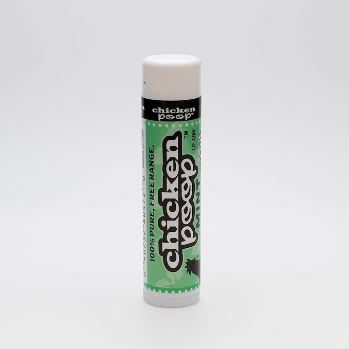 Chicken Poop Lip Balm Simone Chickenbone 100% Natural Moisturizer, Refreshing for Dry Chapped Lips, 0.15 oz, (Mint), 1 Pack
