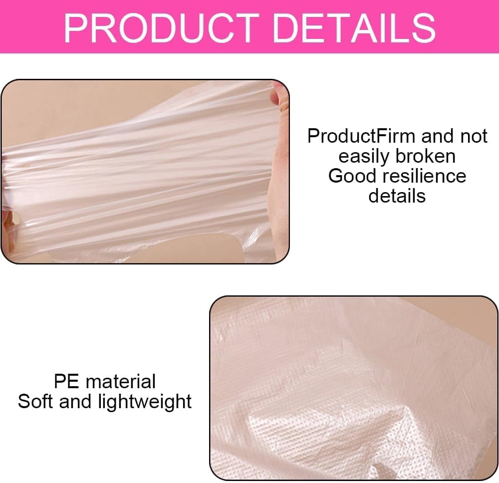 Paraffin Bath Liners for Feet 300PCS – Disposable Waterproof Foot Liners with Adhesive Stickers, Plastic Bags for Paraffin Wax Bath, Moisturizing Foot Care, Spa Pedicure, Home and Salon Use