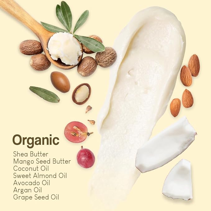 AKWAABA New Whipped Shea Body Butter (Fragrance-Free) - Moisturizes, Glows & Softens Skin | Natural Raw Shea Butter | For Dry Skin | 12 oz / 340 g