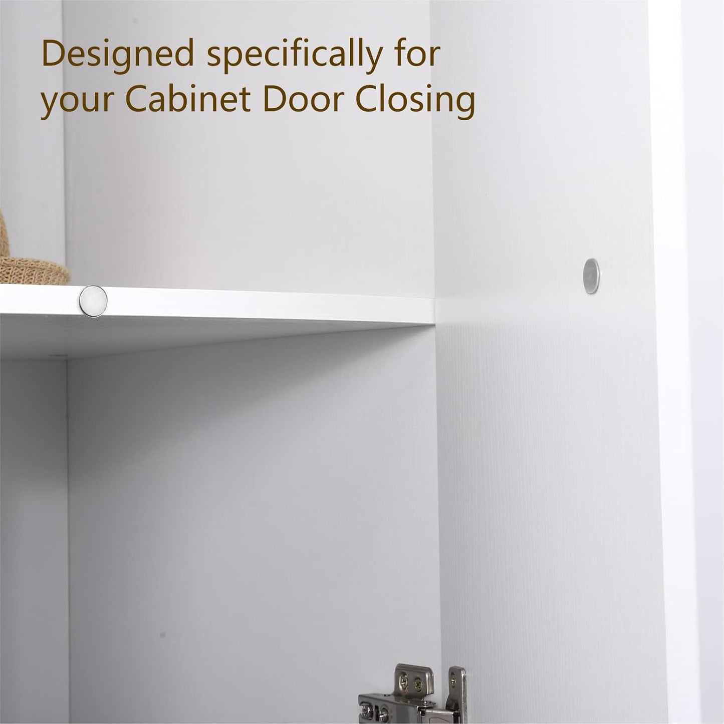 Mousike Magnetic Door Catch Ultra Thin Cabinet Magnets Stainless Steel Drawer Magnet Catch for Sliding Door Closure Kitchen Cabinet Cupboard Closet Closer (8Pack)