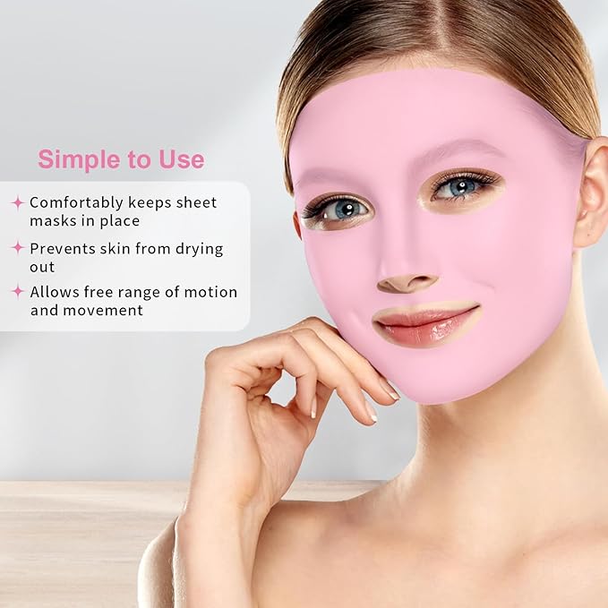 Bundle of CONBELLA Cold Face Eye Masks Ice Face Mask Hot Cold Compress and Ice Face Mask and Silicone Face Mask Cover Set