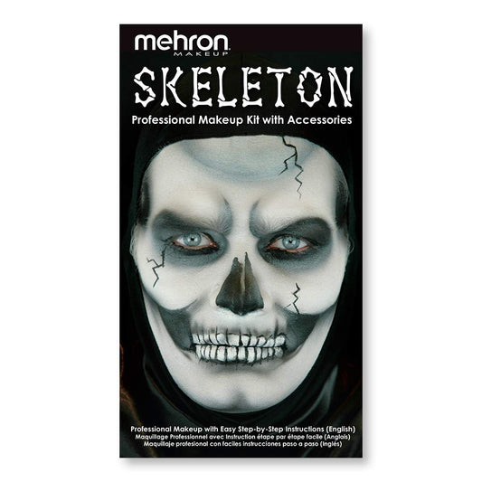 Mehron Makeup Premium Character Kits| Makeup Kits for Halloween & Cosplay| Made in the USA | Complete Kit | Includes all Tools & Instructions on How to Create the Look | (Skeleton)