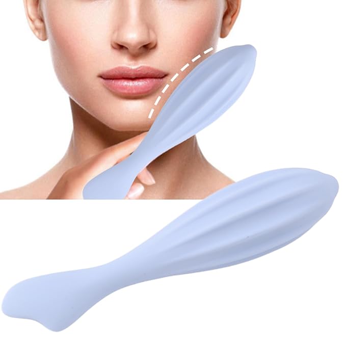Silicone Handheld Face Massage Face Roller, Face Roller for Face and Eye Face Beauty Roller, Face Roller Beauty Silicone Massage Tool for Men Women Mothers Day Gifts,(Blue)