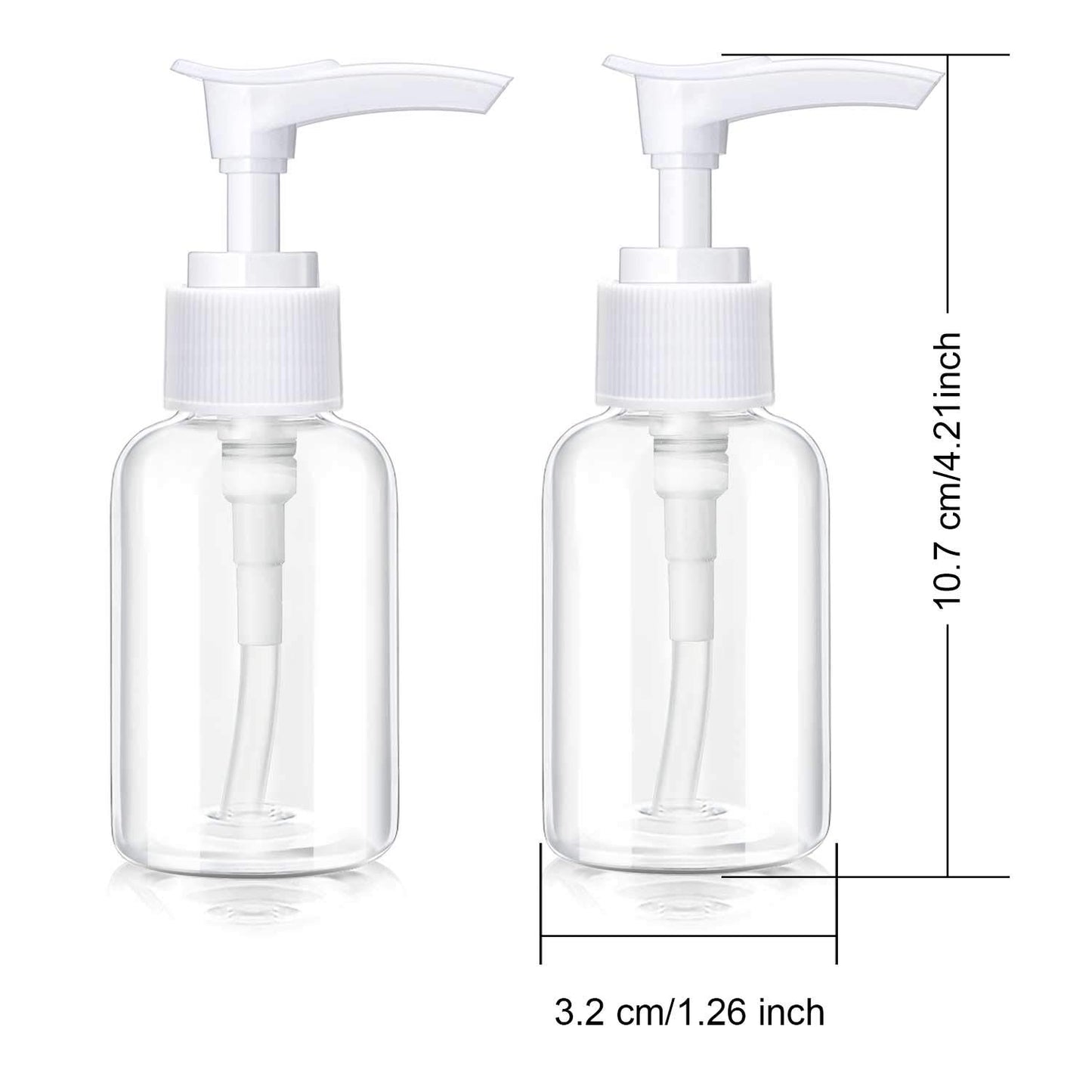 4 Pieces Transparent Travel Pump Bottles Lotion Dispenser Mini Travel Plastic Foamer Bottle Clear Pump Dispenser for Cleaning, Cosmetics Packaging, Shampoo