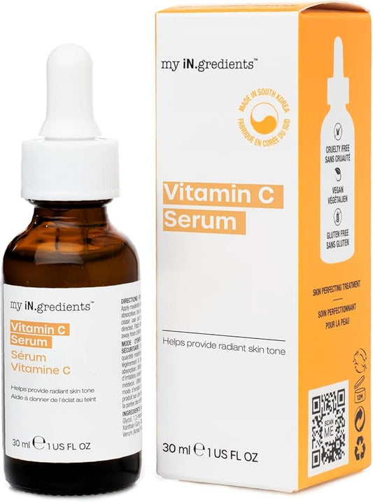 Masque Bar My Ingredients 12% Vitamin C Face Serum - Fades Age Spots, Pore Refining, Wrinkle Repair, Dark Circle Reduction, Hydrating, Even Skin Tone, Mineral Oil & Cruelty-Free Korean Skincare