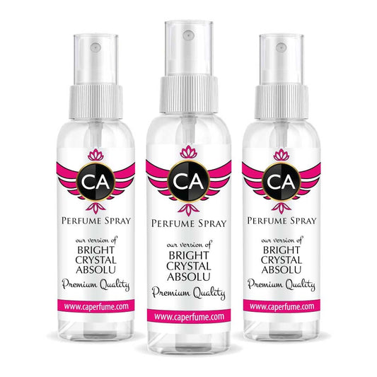 CA Perfume Eco Refill Impression of Bright Crystal Absolu For Women EDP Perfume Concentrated Long Lasting Eau de Parfum Spray Refillable Atomizer Bottle 2 Fl Oz/60ml-X3