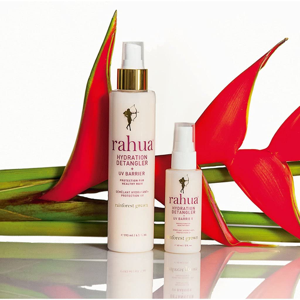 Rahua Hydration Detangler Spray + UV Barrier, Vegan Leave In Hair Spray, Travel Size, Conditioner for Added Shine, Damage Protection & Frizz Control, Rahua Oil, Morete & Mango, All Hair Types, 2 Fl Oz