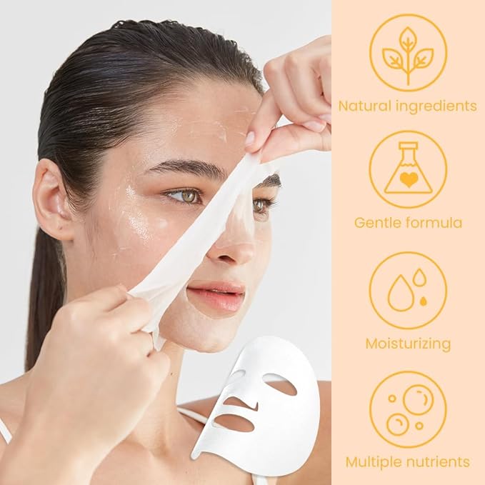 Face Sheet Mask Skincare,Hydrating Spa Face Mask For Sensitive Skin,Moisturize,Nourish for All Skin Types,Natural Skin Care Spa Face Mask for Women Men Girls,Pack of 6