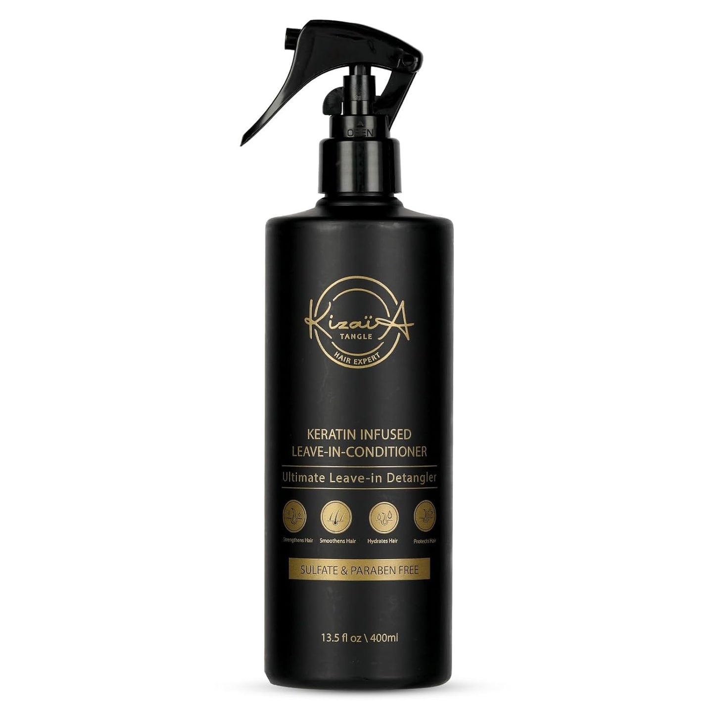 KizaiaCare Moisturizer & Leave-in Detangler Daily use for dry, tangle, matted, frizzy hair | Adds shine, and heat protection with Vitamin B5 | For all hair types, sulfate & silicone-free.