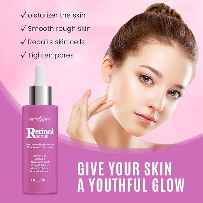 Retinol Cream – 3% (Percent) Retinol Cream for Face with Hyaluronic Acid Anti-Aging Face Cream for Fine Lines & Wrinkles – Hydrating Face Moisturizer (2 FL OZ, RETINOL SERUM)