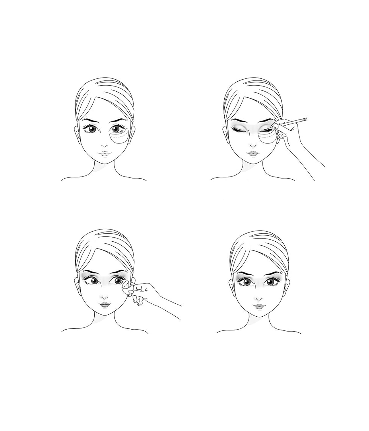 XUFAN 200PCS Eye Shadow Pad Stencil, Quick Make-Up Stencils，Eye Makeup Pads For Eye Makeup, Eyelashes, Eye Shadow, Eyelash Extensions，Lip Makeup（Lower Eye Shadow