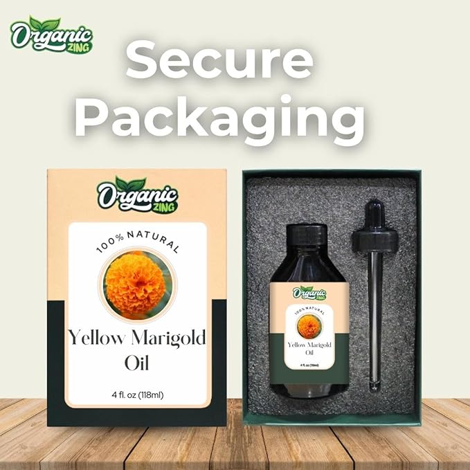 Yellow Marigold (Tagetes erecta) Oil | Pure & Natural Essential Oil for Aroma, Diffusers & Skincare- 118ml/4 fl oz