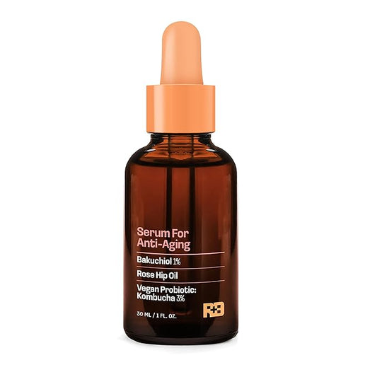 Serum for Anti-Aging with Bakuchiol, Rose Hip Oil and Vegan Probiotic Kombucha 1 oz. - Backuchiol Anti Aging Serum & Bakuchiol Skin Renewal Serum