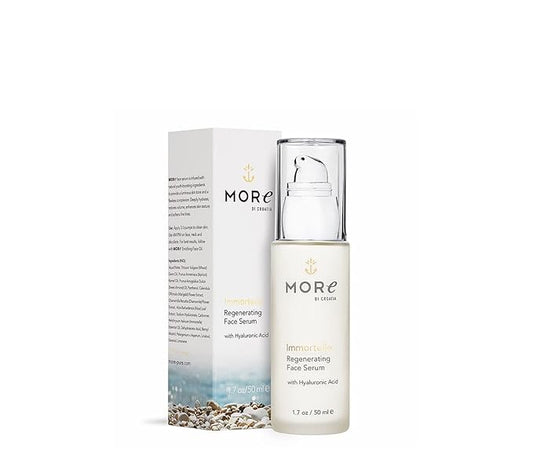 Dubrovnik Gold Face Serum with Hyaluronic Acid & Immortelle - Regenerating, Anti Aging Moisturizer - Pure, Natural, Paraben Free (1.7 oz. / 50 ml.)