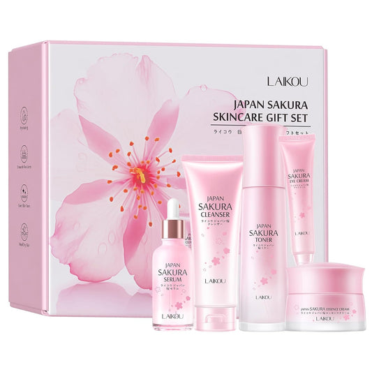 LAIKOU Skin Care Set, Skincare Gift Set, Skin Care Routine Kit for Women, Teen Face Care Kit Girls with Cleanser, Toner, Eye Cream, Serum, Essence Cream Mother's Day Christmas Birthday Daughter Wife