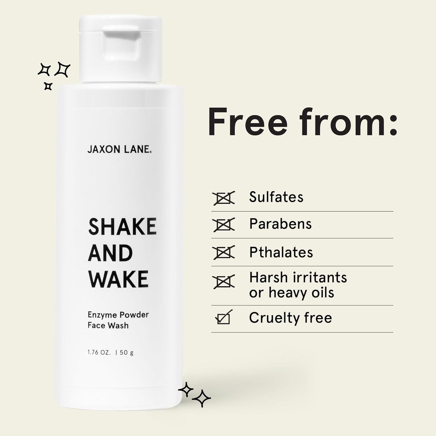 Enzyme Powder Face Wash for Men | SHAKE AND WAKE Exfoliating Powder Cleanser, Anti Aging Pineapple & Papaya Enzyme Cleanser & Microfoliant with Vitamin C & E, Niacinamide & AHAs for a Deep Pore Clean