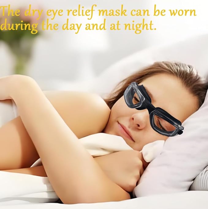 Dry Eye Relief Glasses with Hydrating Chamber Design and Air Circulation Holes，Silicone Hydrating Dry Eye Masks，Moisture Eye Mask for Sleeping