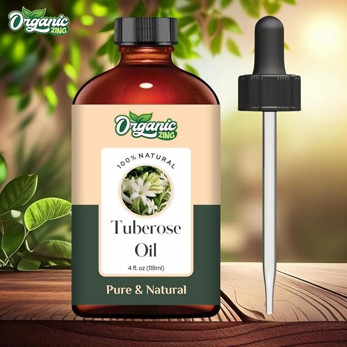 Tuberose (Polianthes tuberosa) Oil | Pure & Natural Essential Oil for Aroma, Diffusers, Skincare & Haircare - 118ml/3.99fl oz