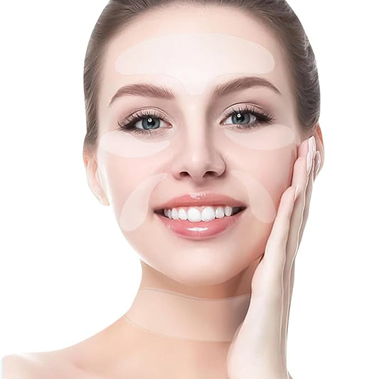 ACADA Anti Wrinkle Patches Reusable Silicone Face Patches for Wrinkles, Facial Wrinkle Patches for Forehead, Eyes, Mouth and Neck(Gel Patches 6pcs)
