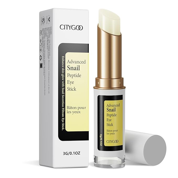 CITYGOO Eye Cream For Dark Circles: Eye Puffiness Under Eye Bags Treatment - Anti-Wrinkle (Snail Eye Stick 1 Count)