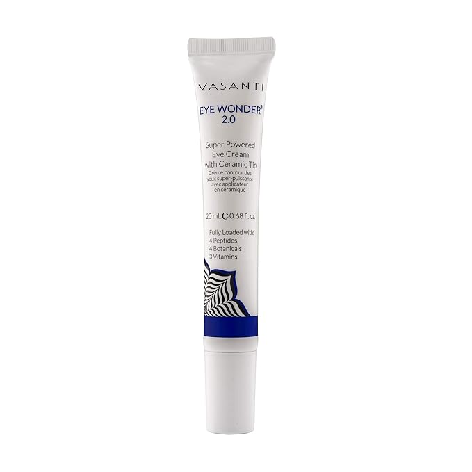 VASANTI Eye Wonder 2.0 (20mL) - Removes Dark Circles, Puffiness, Wrinkles - Paraben Free & Vegan Friendly with Ceramic Tip