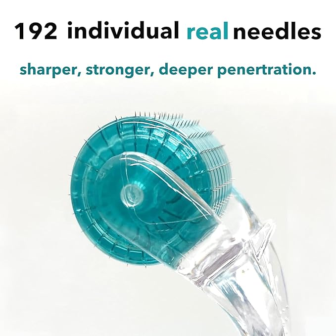 Derma Roller, 192 Titanium Microneedles for Face, Body and Scalp - Microneedling Roller for Men and Women - Skin care tools