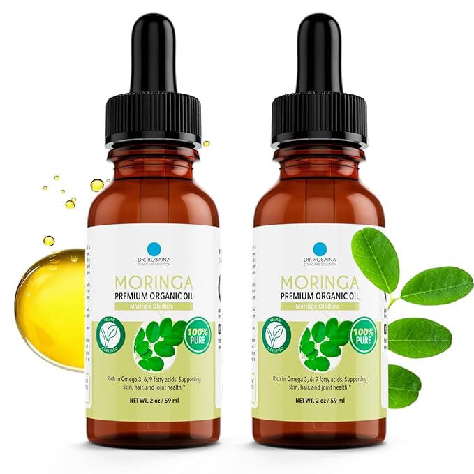 Dr. Robaina 100% Pure Moringa Oil – Deep Hydration, Skin Repair & Natural Antioxidants – Cold-Pressed, Organic & All-Natural Moisturizer – Made in USA