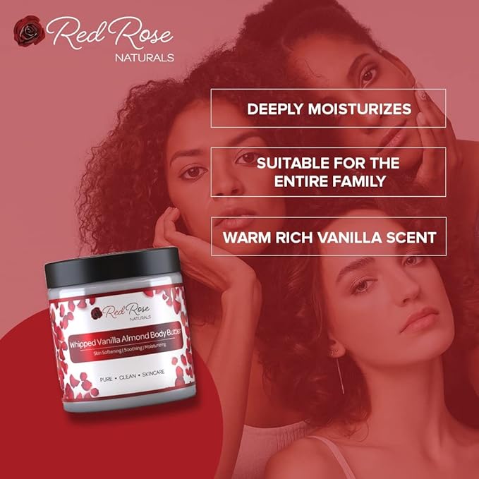 Whipped Body Butter, Scented Vanilla Body Moisturizer 8 oz., Coconut Oil & Shea Butter for Sensitive, Dry Skin, Non-Greasy, Soft & Creamy, Natural Skincare for Women & Men – Vegan