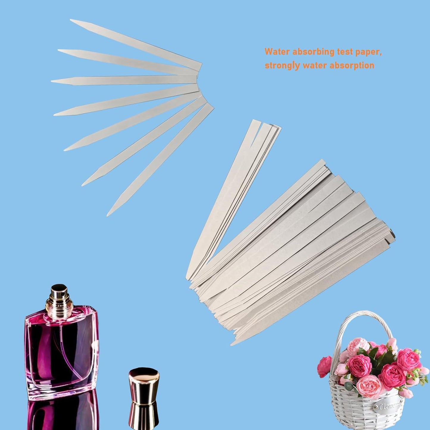 2200 Pieces Perfume Test Strips White Perfume Paper Strips Disposable Fragrance Tester Strips Perfume Blotter Essential Oils Paper Test Strips for Perfume Fragrances Scents Testing