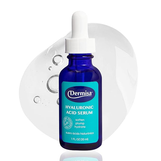 Dermisa Hyaluronic Acid Face Serum 1% Pure Hyaluronic Acid, Vitamin B5, Beta-Glucan | Intense Moisturizer For All Skin Types | Paraben & Fragrance-Free