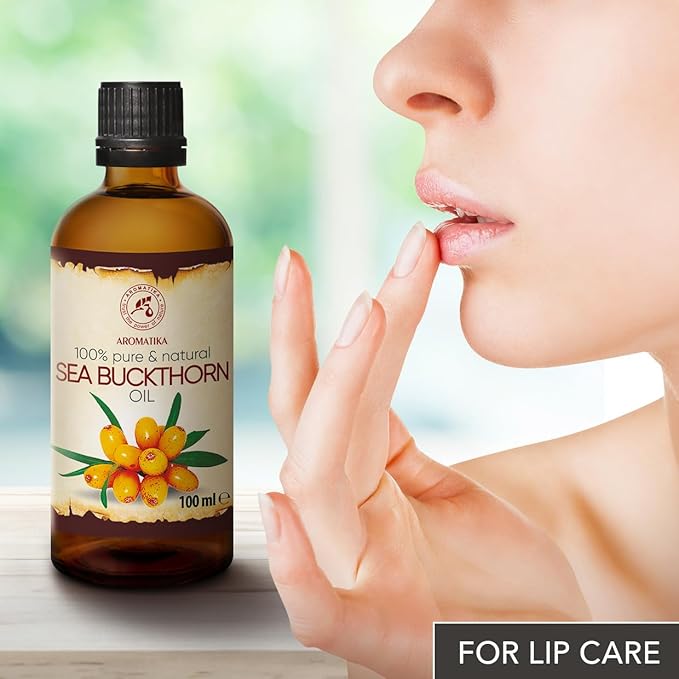AROMATIKA Sea Buckthorn Oil 3.4 Fl Oz - Pure & Natural - Hippophae Rhamnoides - Carrier Oil for Essential Oils - Base Oil for Nails - Hair - Face & Body Care