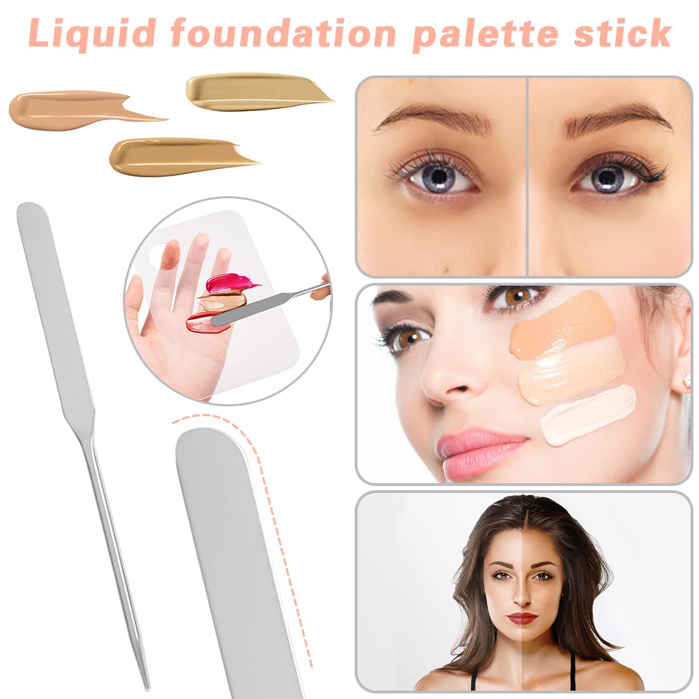 Acrylic Cosmetic Makeup Palette, Mixing Tray with Makeup Spatula&Leather Case, Professional Cosmetic Mixing Palette for Beauty Salon Mixing Eye Shadow/Lipsticks/Nail Art/Foundation